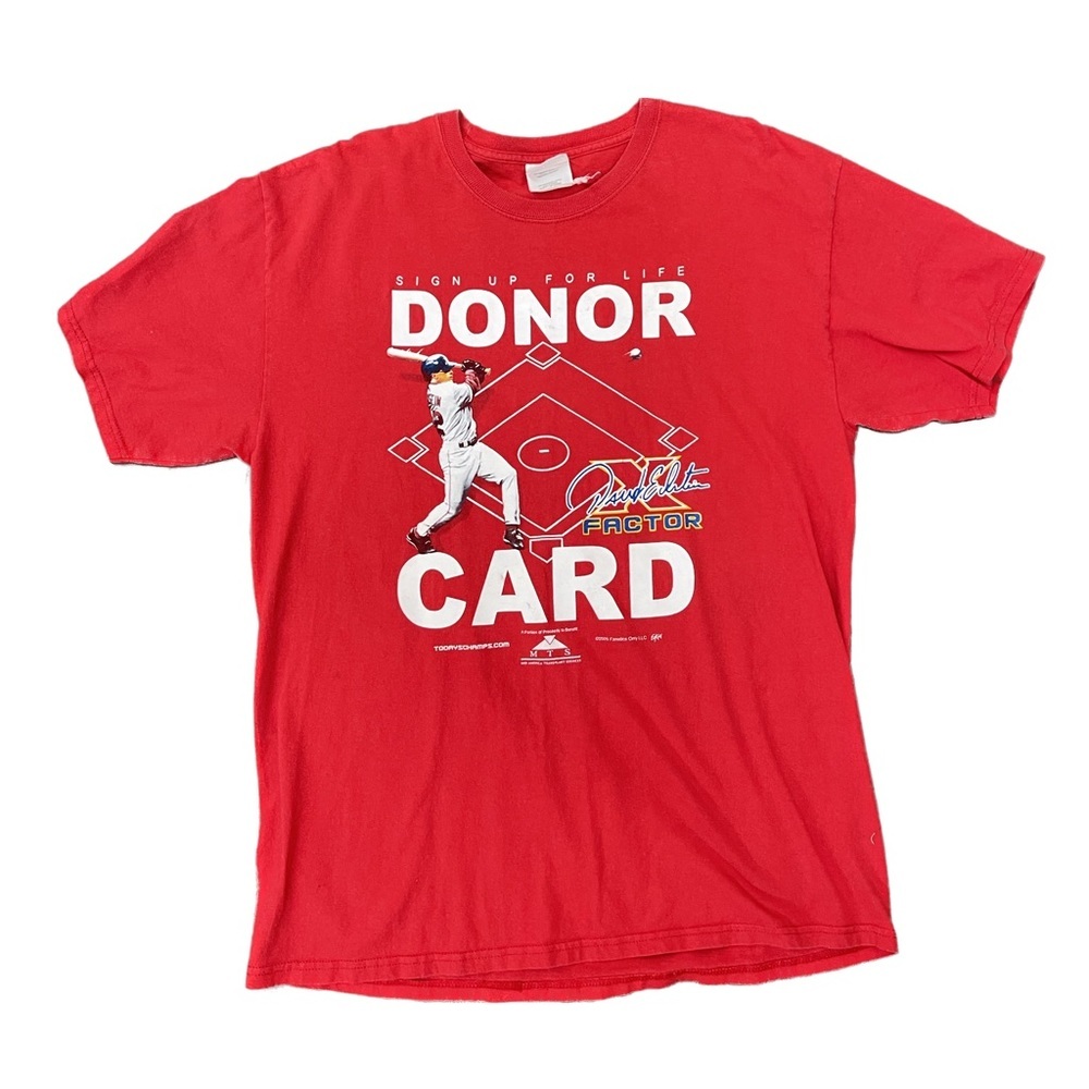 Rare 2005 St. Louis Cardinals David Eckstein #22 Blood Drive Donor T-Shirt Large